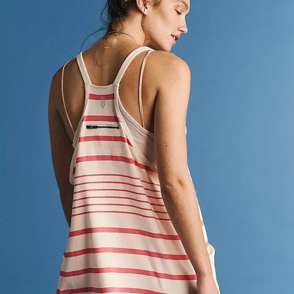 Free People | Hot Shot Mini Printed Dress | Spring Stripe Ivory - Picture 4 of 8